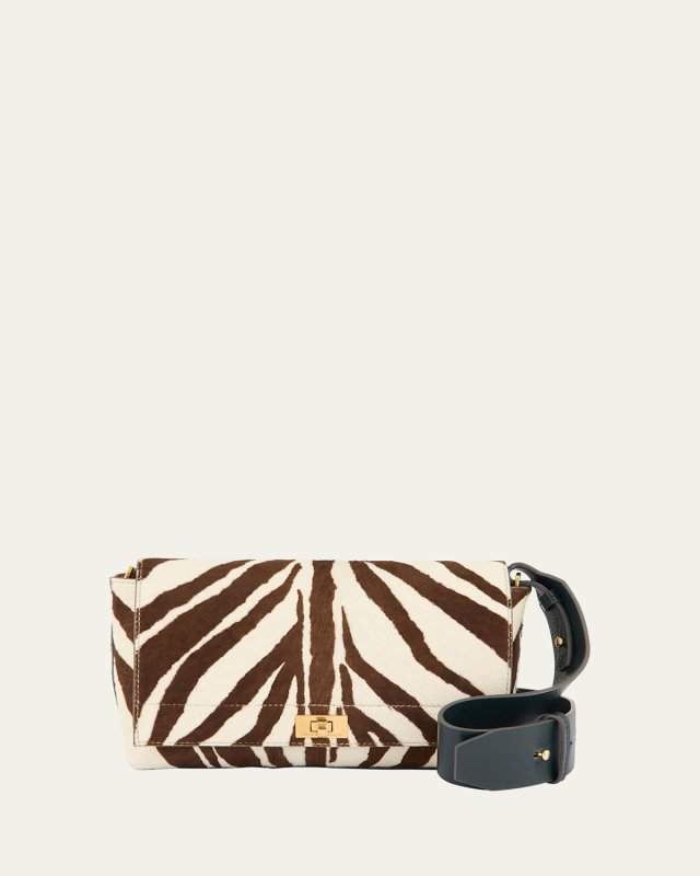 Mortimer Zebra-Print Calf Hair Crossbody Bag